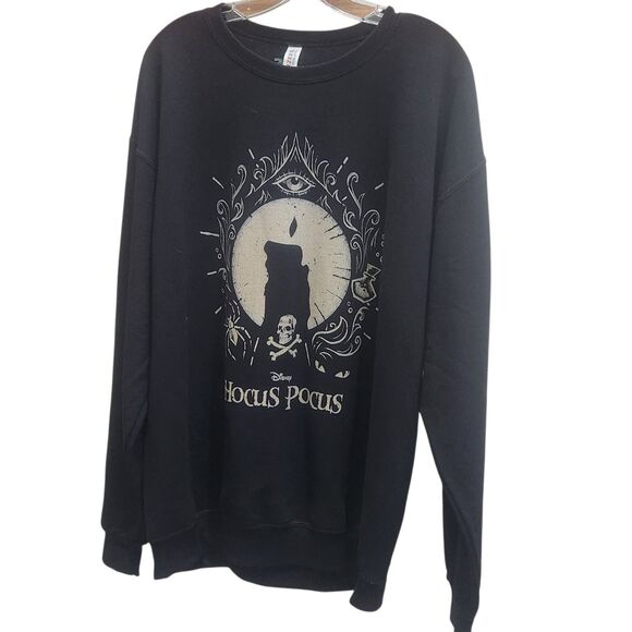 Disney HocusPocus-Black Flame Candle Graphic-Crewneck Sweatshirt NWT-L-Halloween - Picture 8 of 8